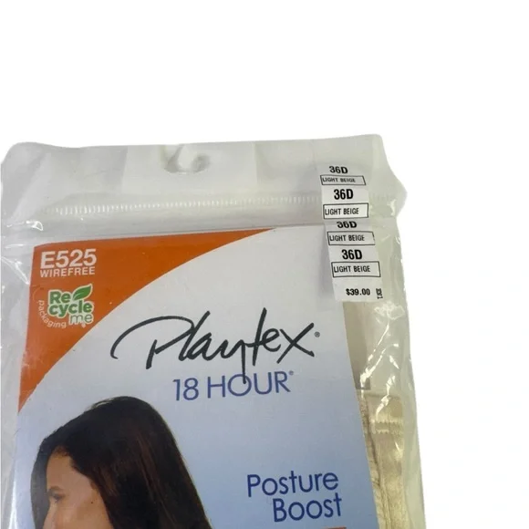 Playtex 18 Hour Posture Boost Front Close Wireless Bra E525 size 36D - Picture 3 of 4